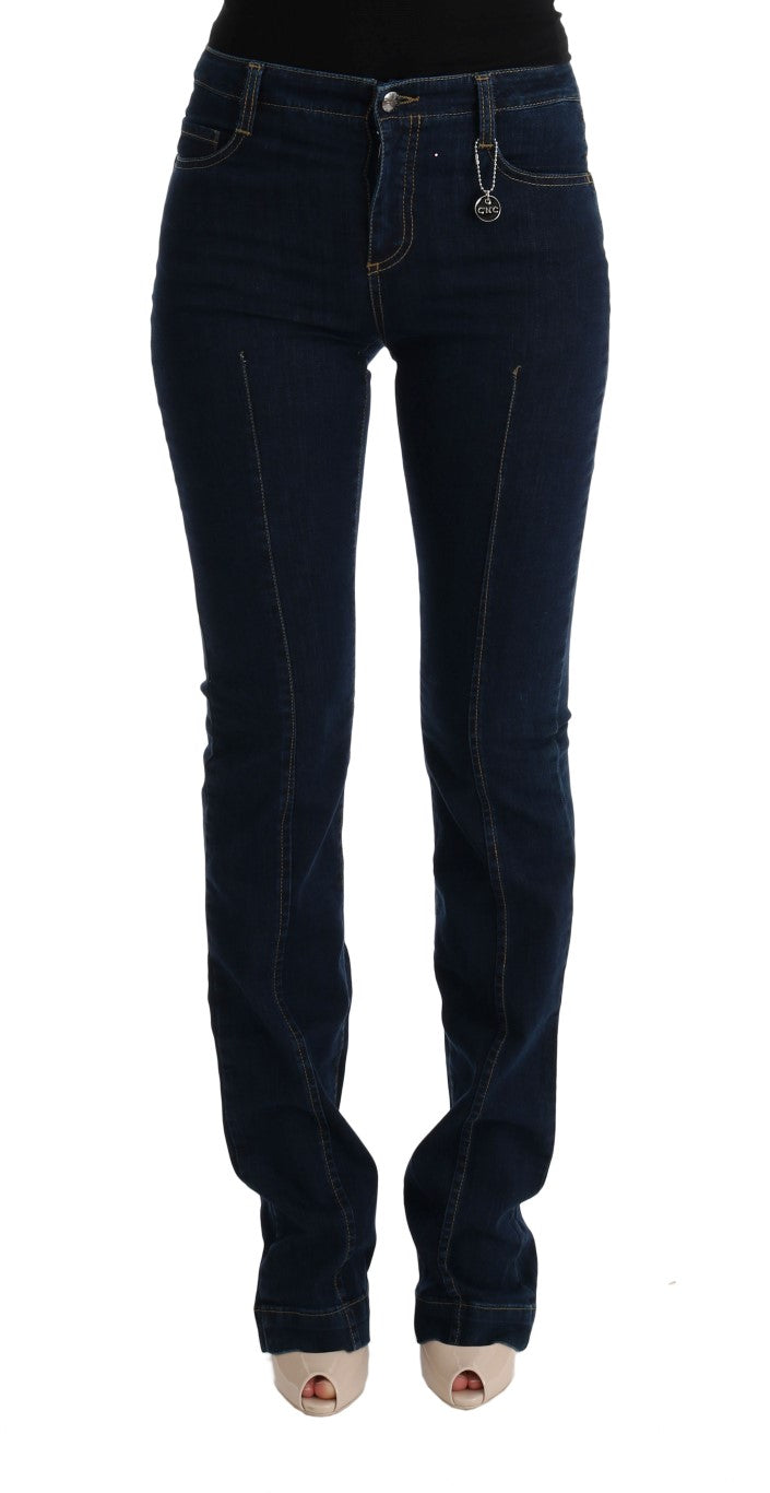 Costume National Blue Cotton Bootcut Flared Women's Jeans