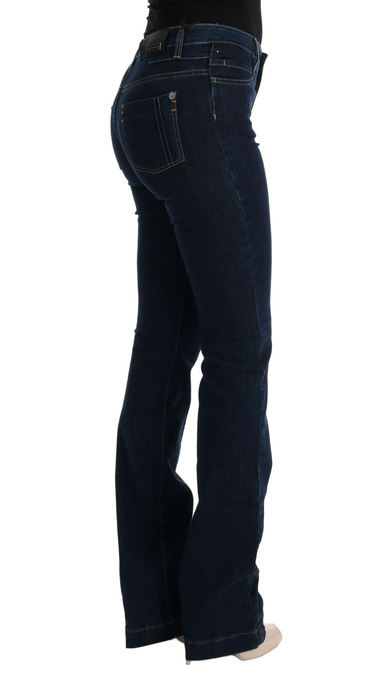 Costume National Blue Cotton Bootcut Flared Women's Jeans