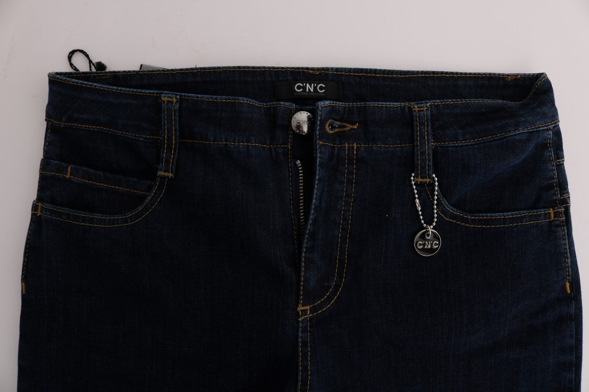 Costume National Blue Cotton Bootcut Flared Women's Jeans