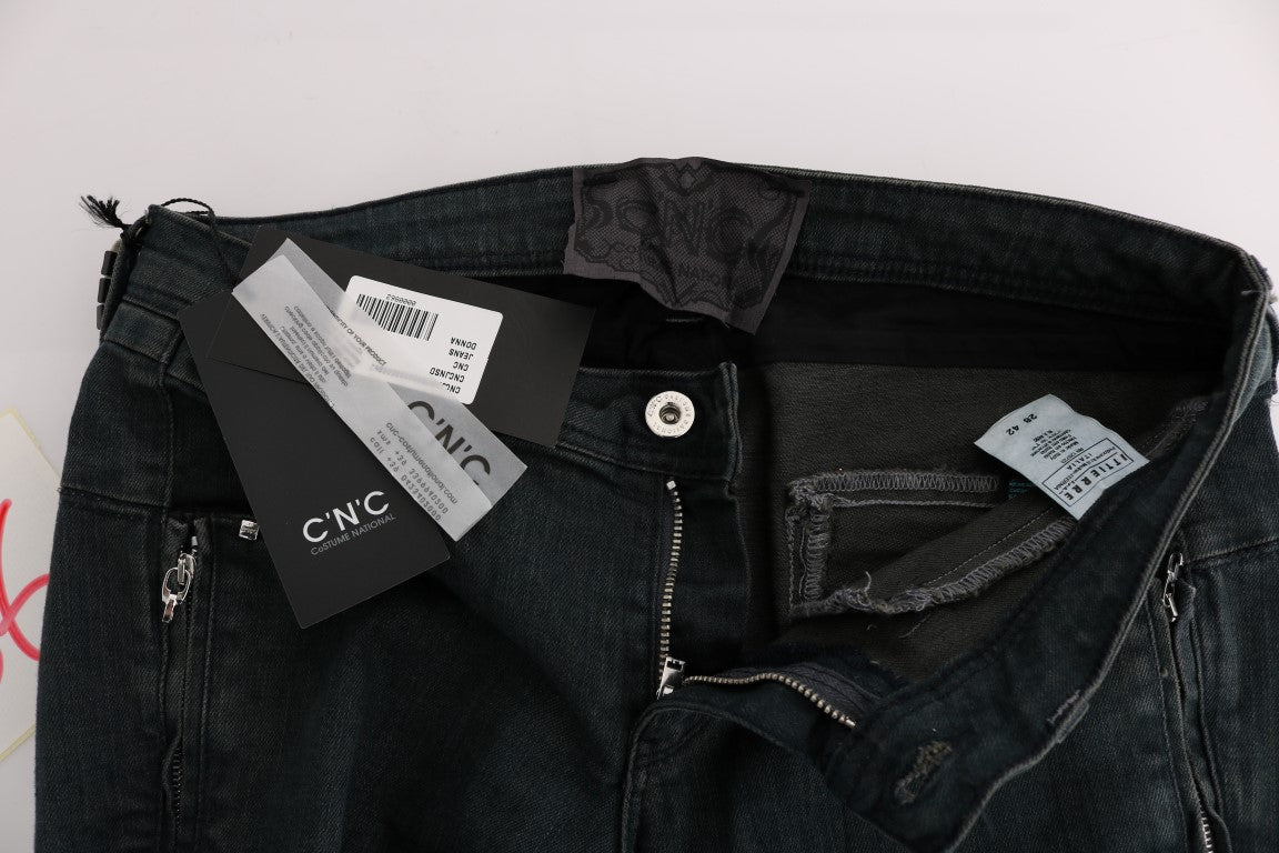 Costume National Gray Cotton Superslim Denim Women's Jeans