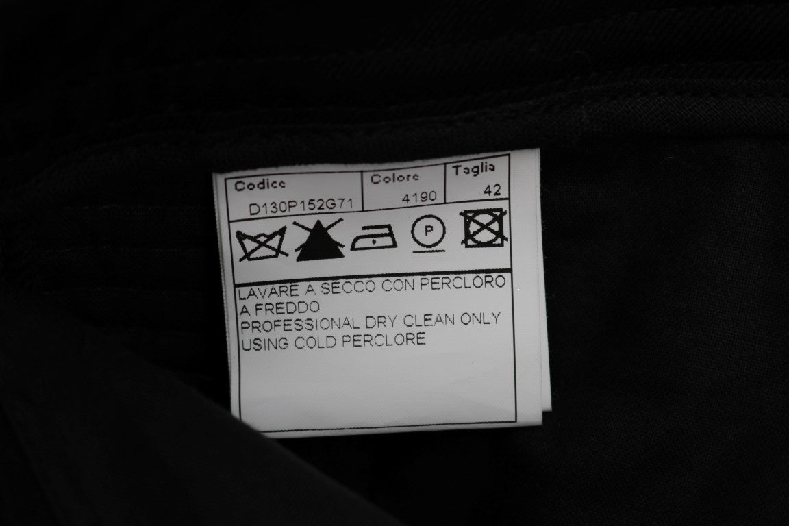 Ermanno Scervino Black Cotton Slim Fit Casual Women's Pants
