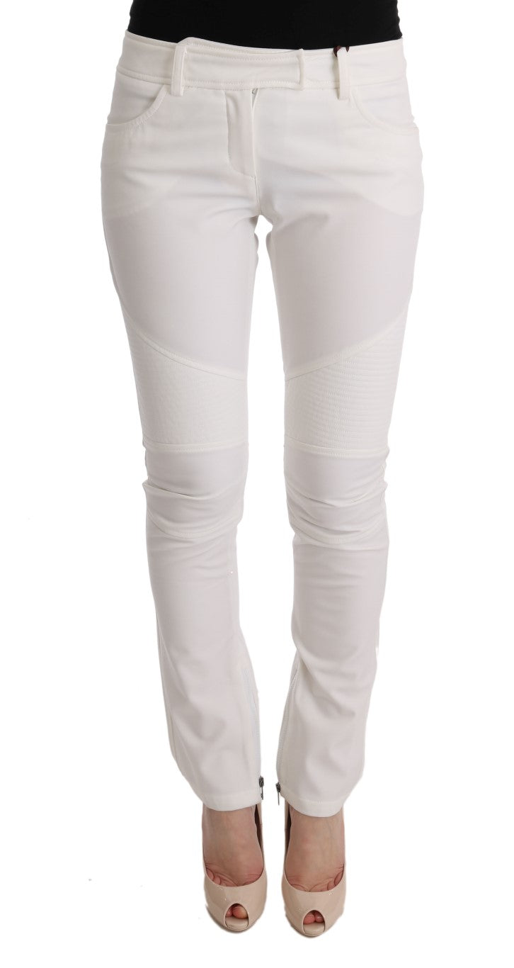 Ermanno Scervino Chic White Slim Fit Cotton Women's Pants