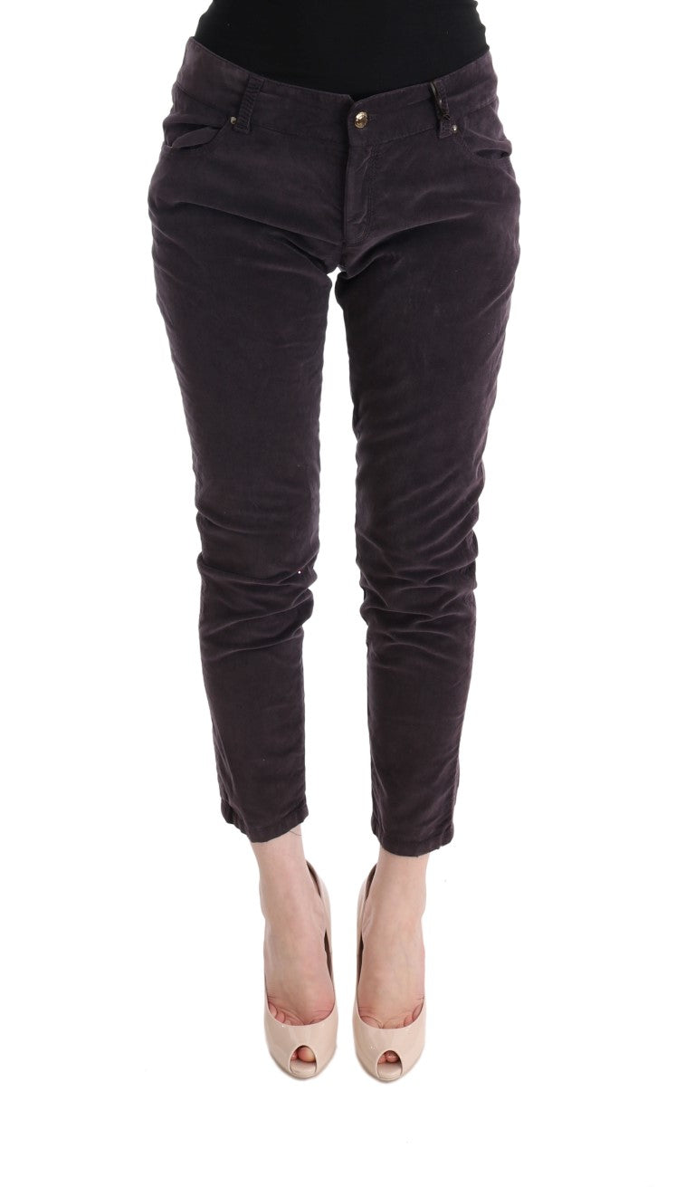 Ermanno Scervino Brown Cotton Cropped Casual Women's Pants