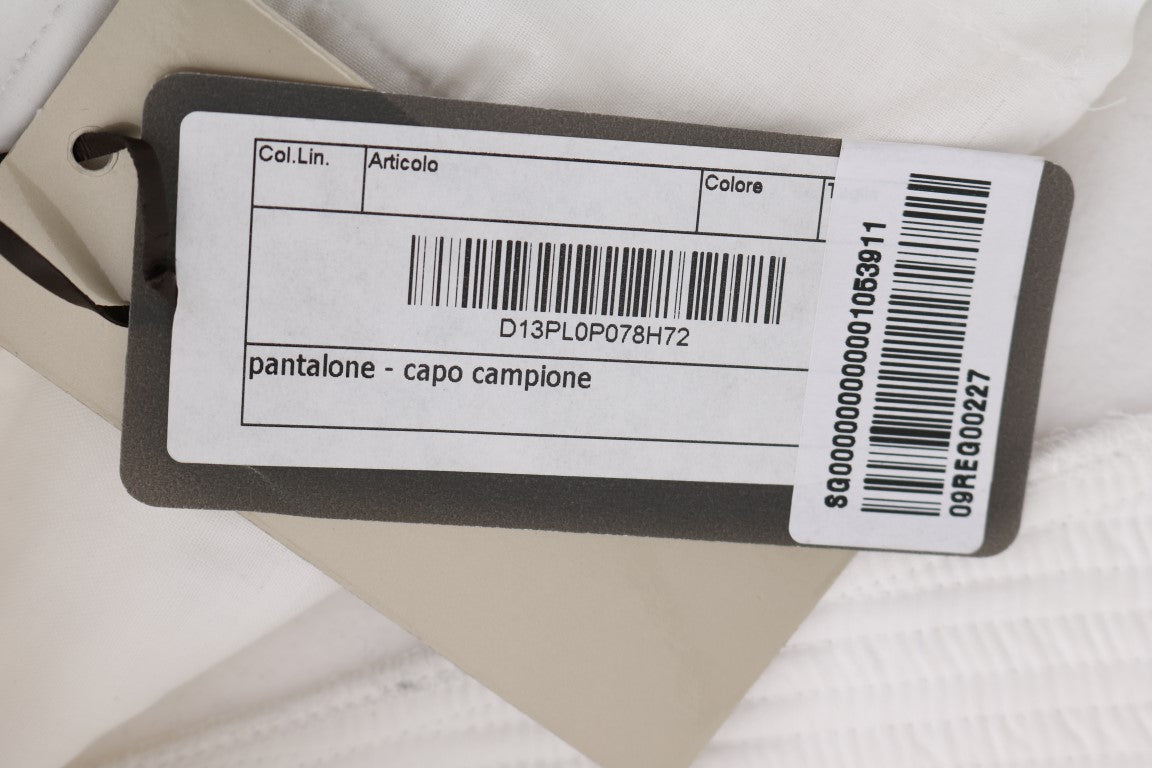Ermanno Scervino White Cotton Slim Fit Casual Women's Pants