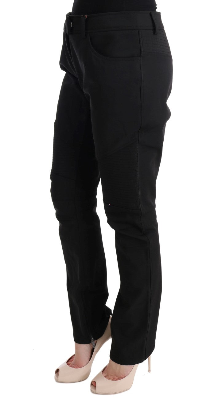 Ermanno Scervino Black Cotton Slim Fit Casual Women's Pants