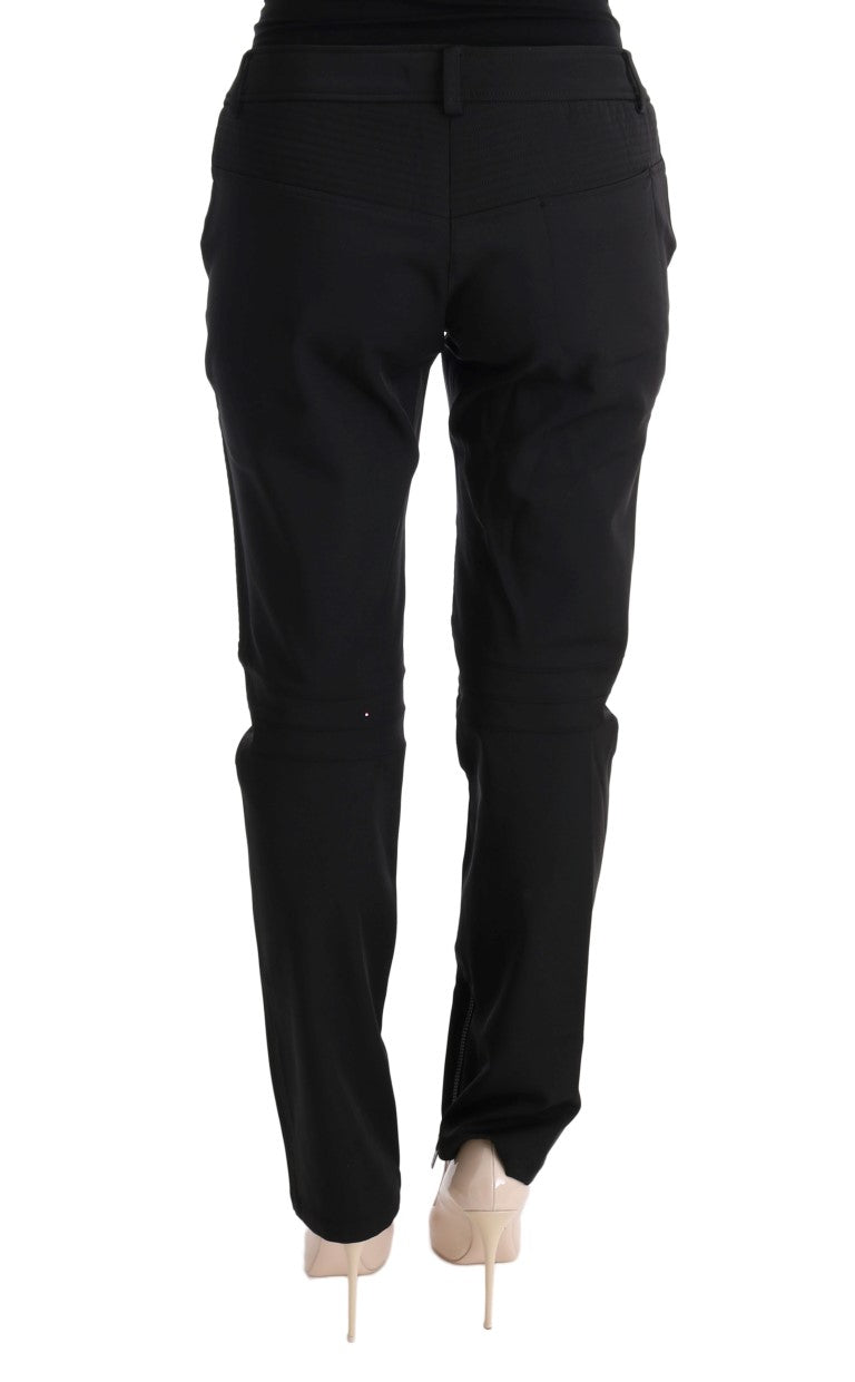 Ermanno Scervino Black Cotton Slim Fit Casual Women's Pants