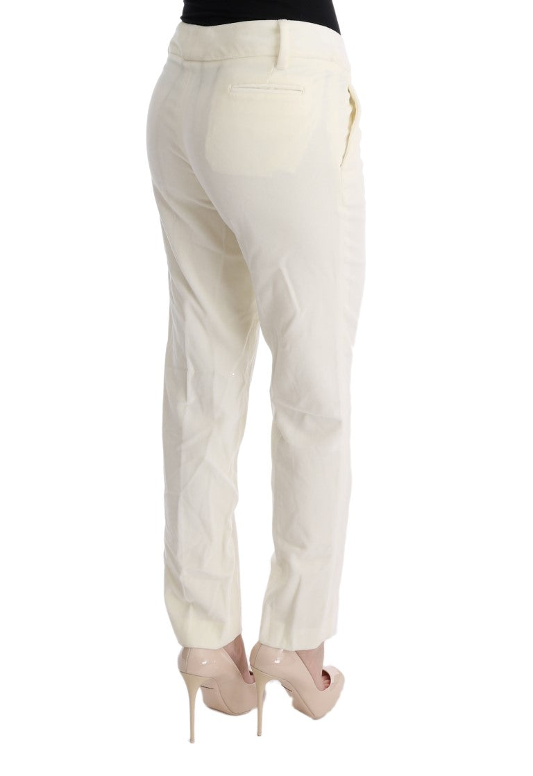 Ermanno Scervino White Cotton Regular Fit Casual Women's Pants