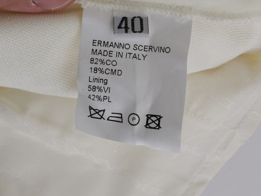 Ermanno Scervino White Cotton Regular Fit Casual Women's Pants