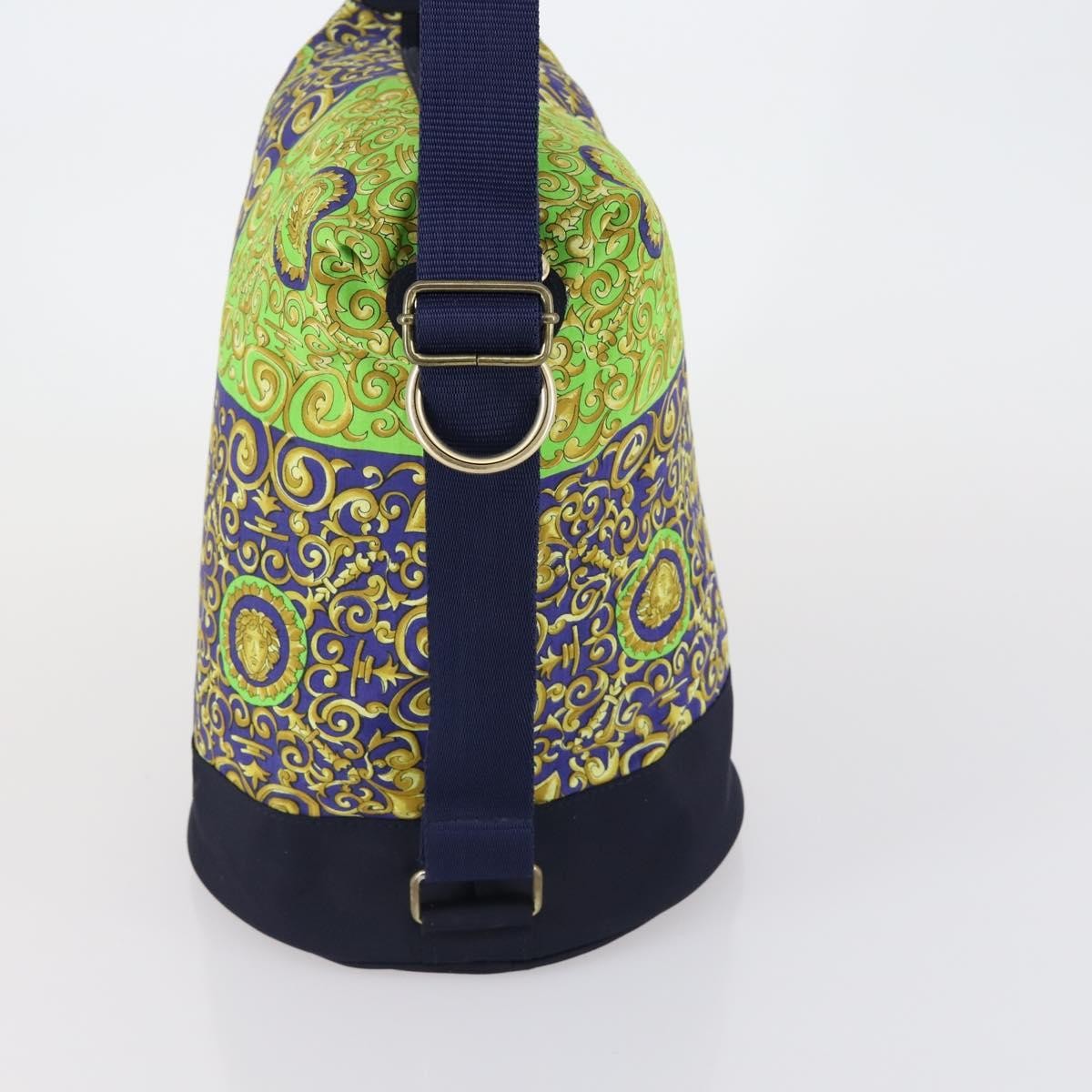 Versace Vintage Cotton Green Cotton Shoulder Bag Bag (Pre-Owned)