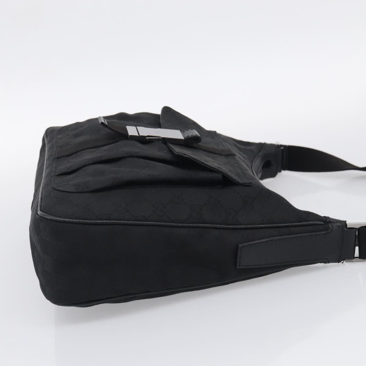 Gucci Shoulder Canvas Black Canvas Shoulder Bag Bag (Pre-Owned)