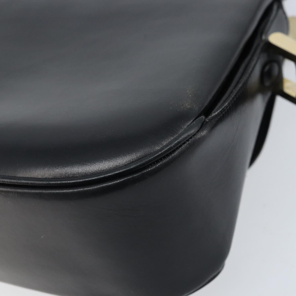 Celine Shoulder Leather Black Leather Shoulder Bag Bag (Pre-Owned)