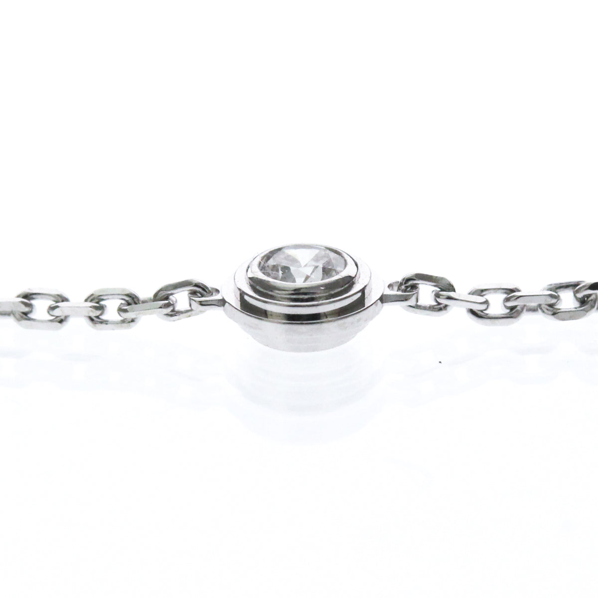 Cartier D'amour 18K White Gold And Diamond Silver White_Gold Bracelet Jewelry (Pre-Owned)