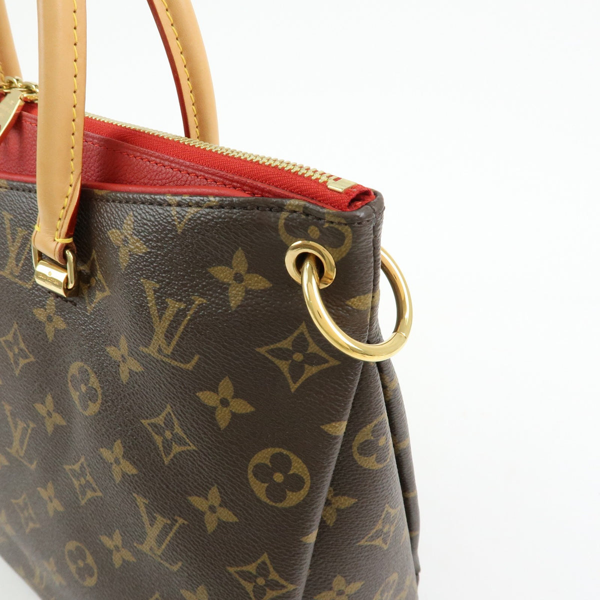 Louis Vuitton Pallas Monogram Canvas With Leather Brown Canvas Tote Bag Bag (Pre-Owned)