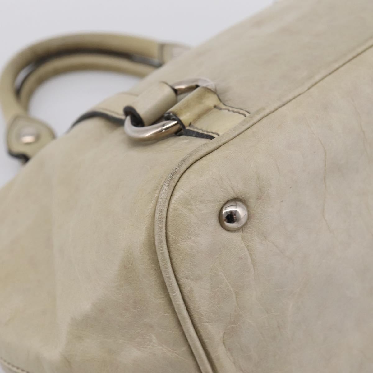 Miu Miu Bow Satchel Vitello Lux Beige Leather Handbag (Pre-Owned)