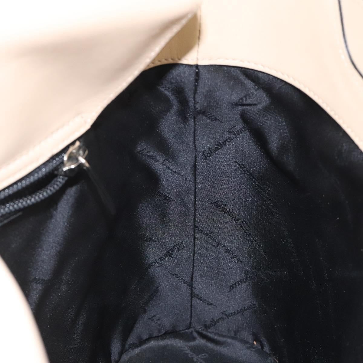 Salvatore Ferragamo Vintage Patent Leather Black Patent_Leather Tote Bag Bag (Pre-Owned)