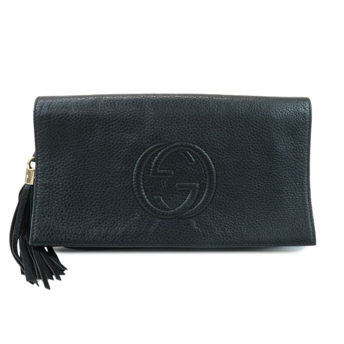 Gucci Soho Clutch Leather Black Leather Clutche & Pouche Bag (Pre-Owned)