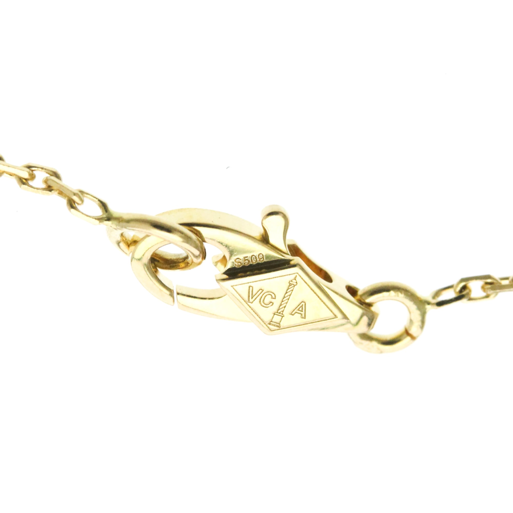 Van Cleef & Arpels Sweet Alhambra Pendant 18K Yellow Gold And Mother Of Pearl Gold Yellow_Gold Necklace Jewelry (Pre-Owned)