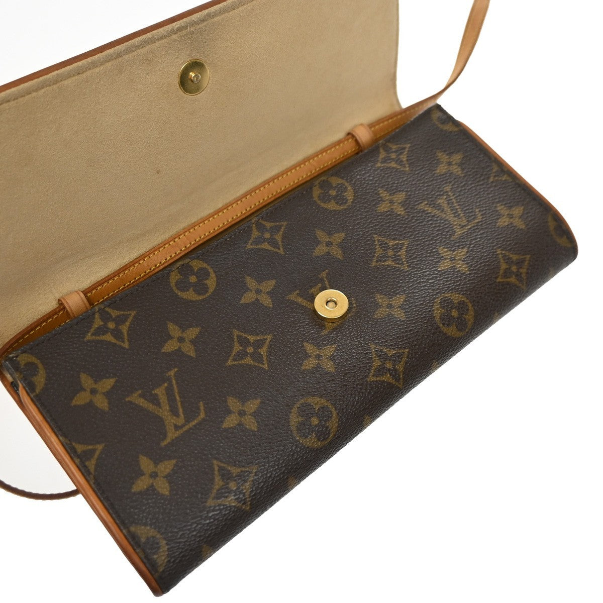 Louis Vuitton Twin Monogram Canvas Brown Canvas Clutche & Pouche Bag (Pre-Owned)