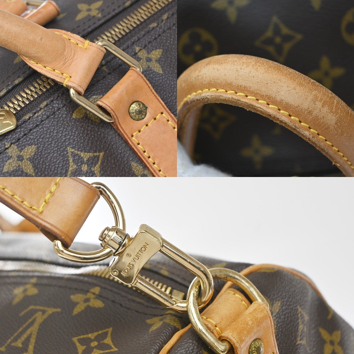 Louis Vuitton Keepall Bandouliere Monogram Canvas Brown Canvas Travel Bag Bag (Pre-Owned)
