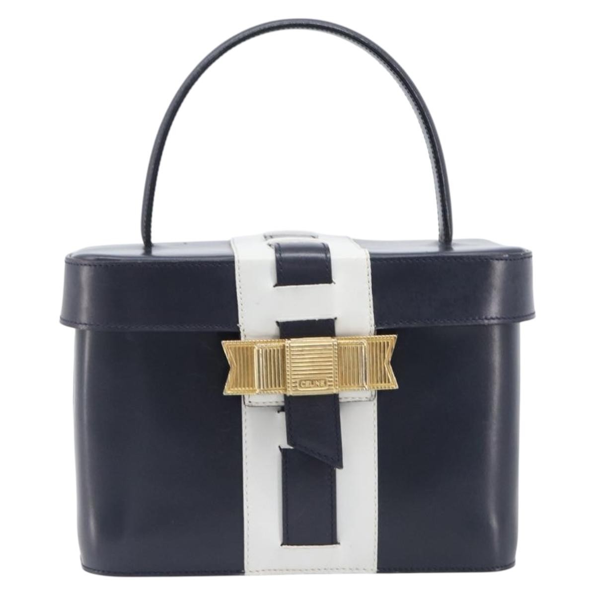 Celine Handbag Leather Navy Leather Handbag (Pre-Owned)
