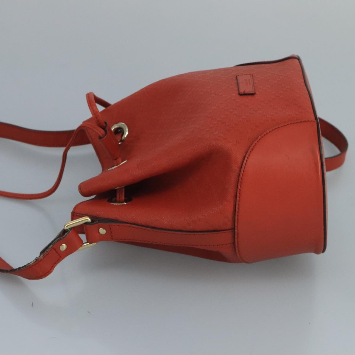 Gucci Bright Bucket Diamante Leather Orange Leather Bag (Pre-Owned)