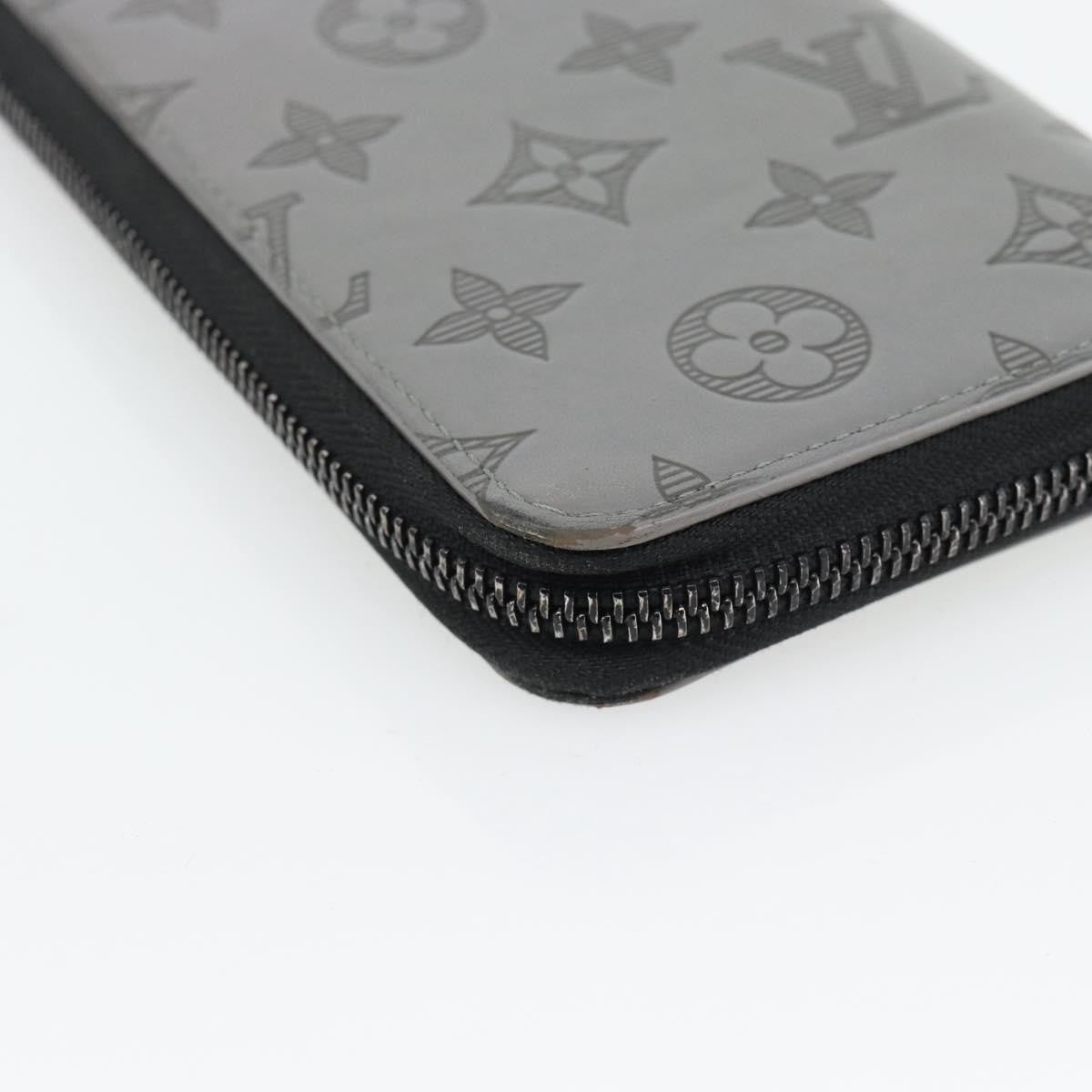 Louis Vuitton Zippy Wallet Vertical Monogram Shadow Leather Gray Leather Wallets Accessory (Pre-Owned)
