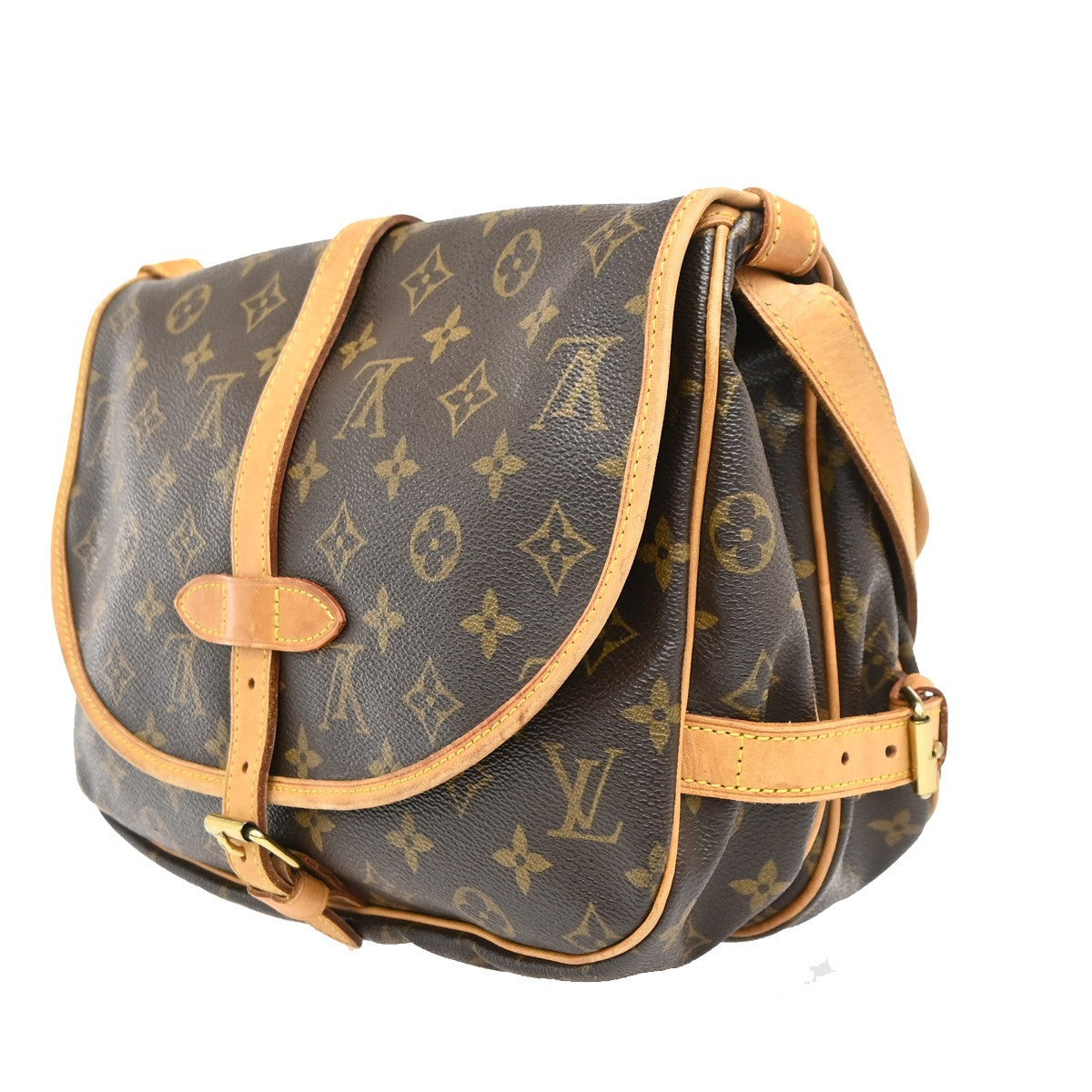 Louis Vuitton Saumur Monogram Canvas Brown Canvas Shoulder Bag Bag (Pre-Owned)