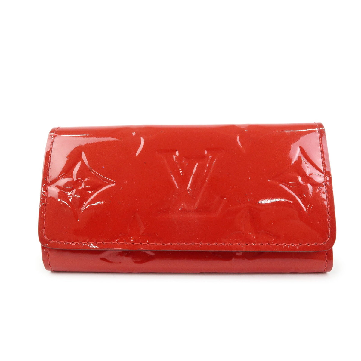 Louis Vuitton Multiclés 4 Cuir Verni Red Patent_Leather Wallets Accessory (Pre-Owned)