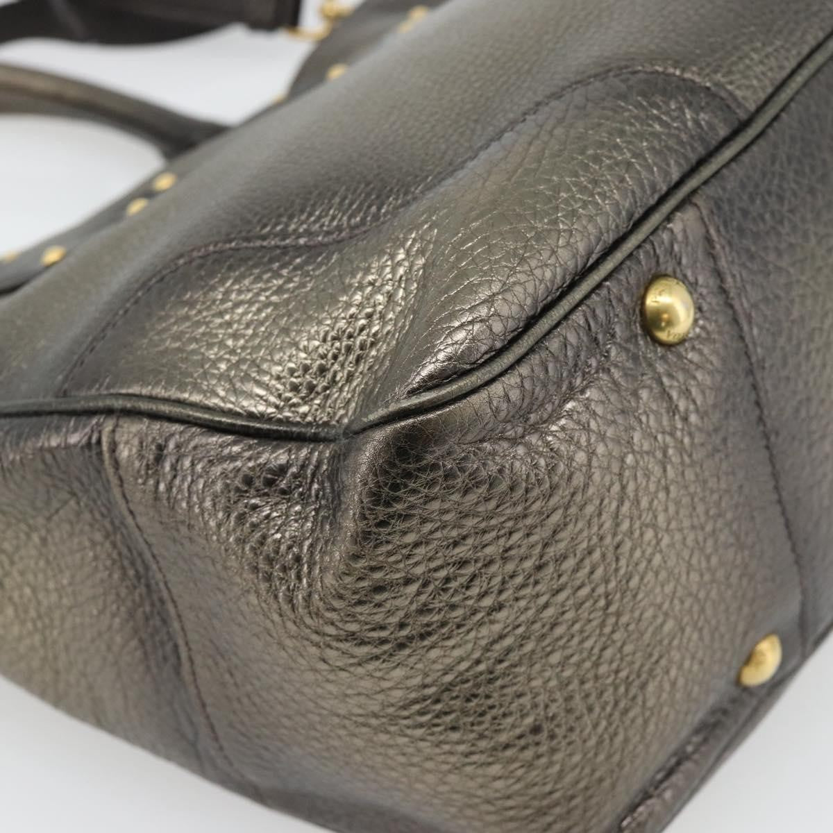 Prada Braided Handle Open Tote Vitello Daino Gold Leather Tote Bag Bag (Pre-Owned)