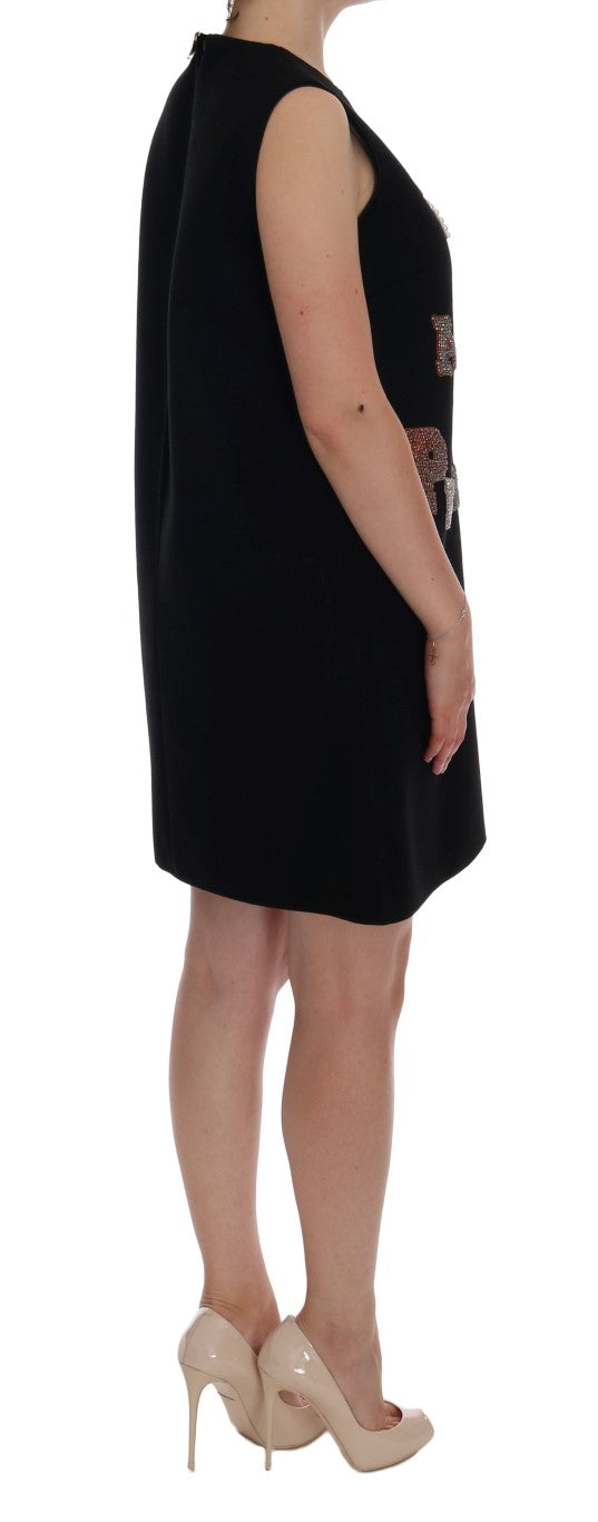 Dolce & Gabbana Black I AM A PRINCESS Crystal Shift Women's Dress