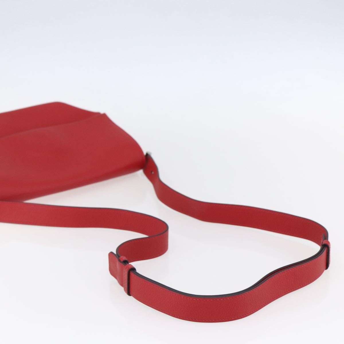 Hermes Opli Novillo Red Leather Shoulder Bag Bag (Pre-Owned)