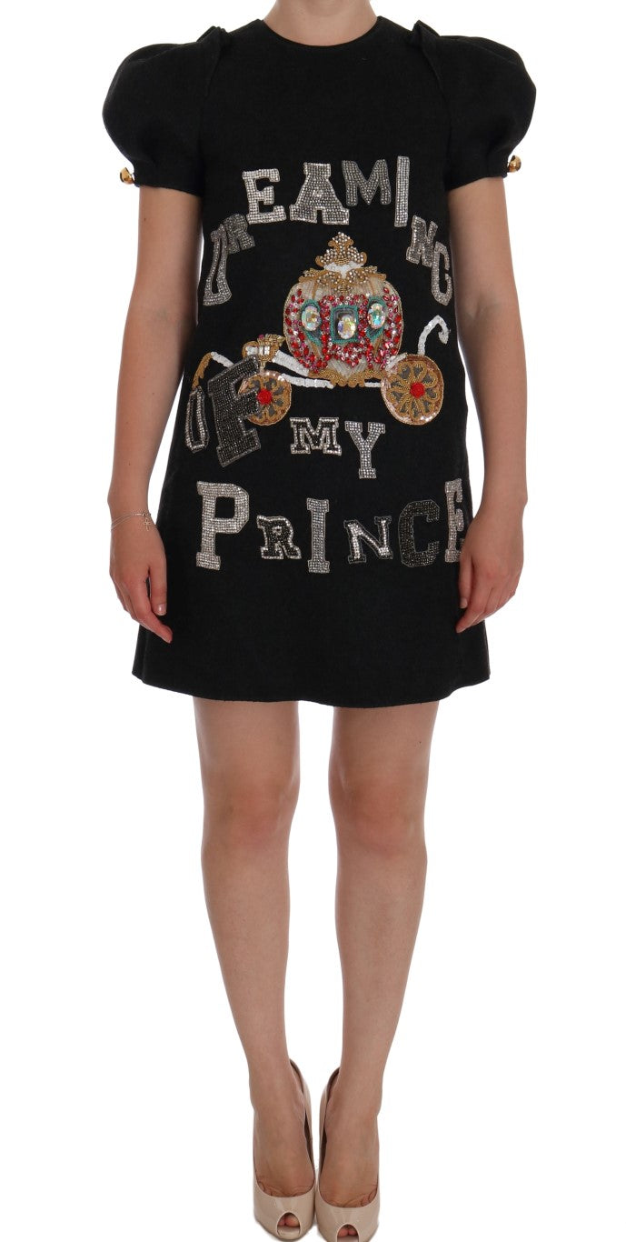 Dolce & Gabbana Gray Crystal \"Dreaming of My Prince\" Women's Dress