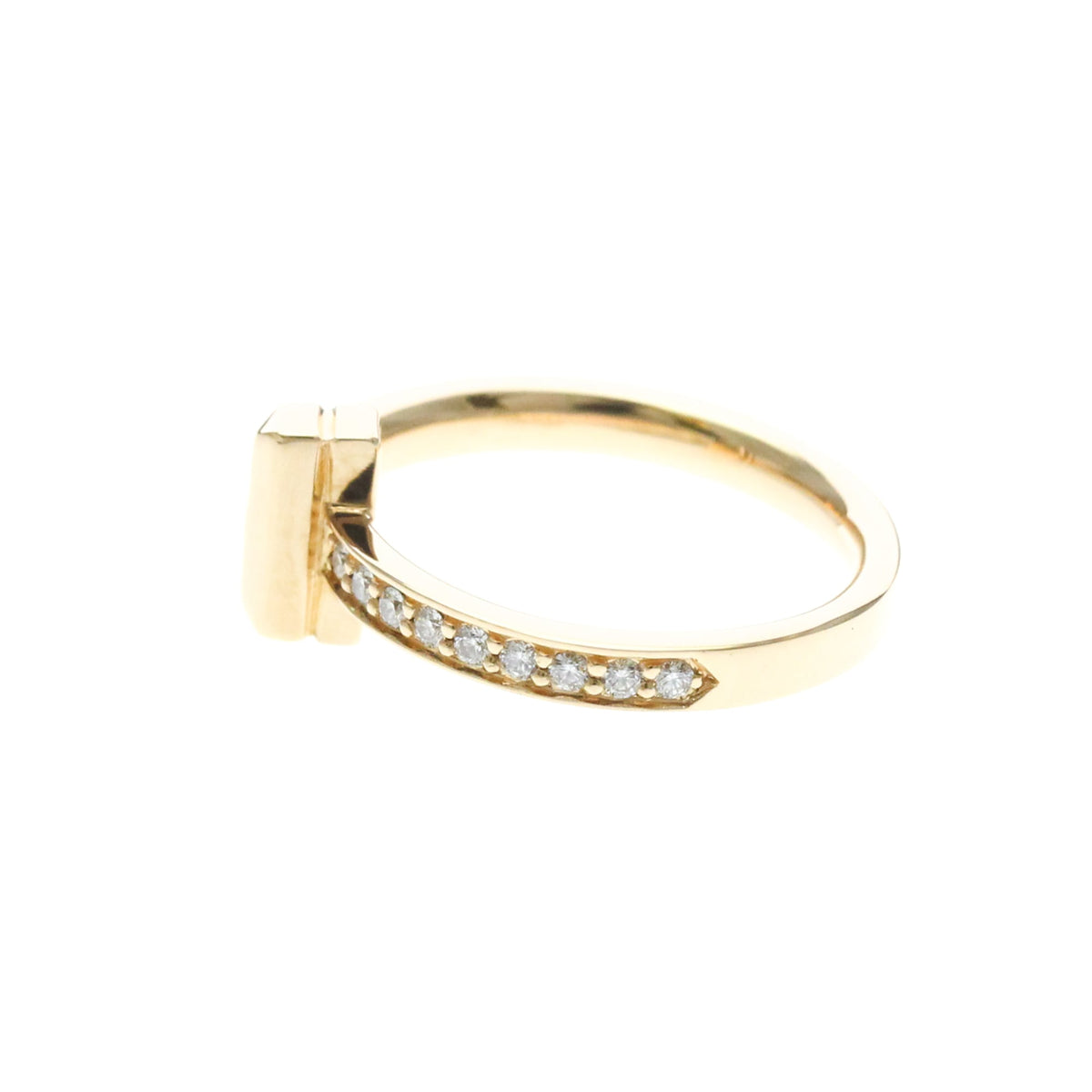 Tiffany & Co. T1 Ring 18K Rose Gold With Diamonds Gold Rose_Gold Ring Jewelry (Pre-Owned)