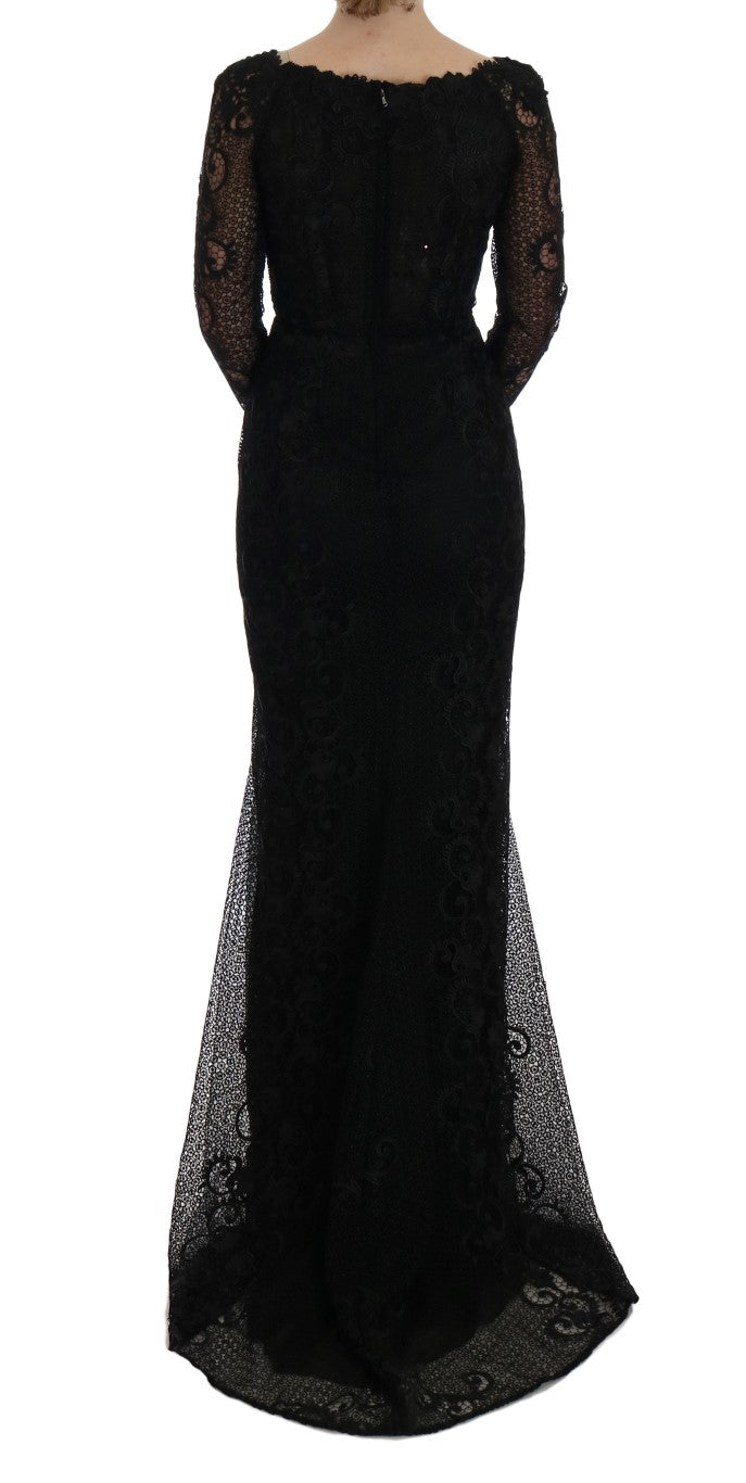 Dolce & Gabbana Black Floral Sheath Women's Dress