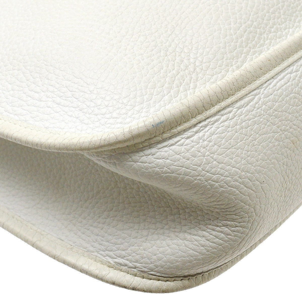 Hermes Evelyne Bag Gen I Clemence White Leather Handbag (Pre-Owned)