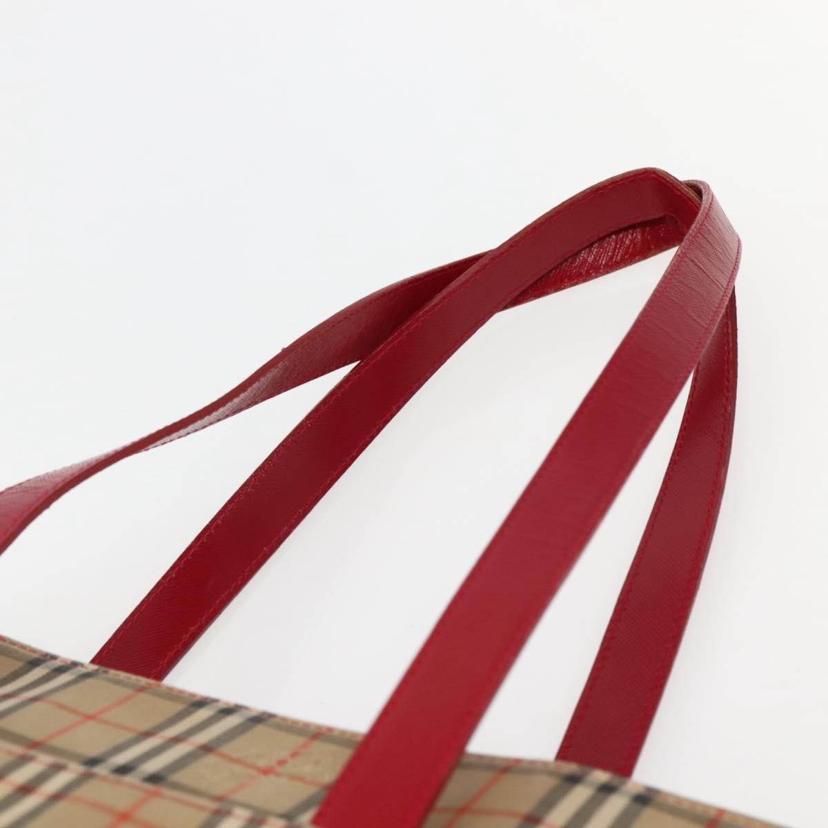Burberry Nova Check Tote Canvas Check Pattern Beige Canvas Tote Bag Bag (Pre-Owned)