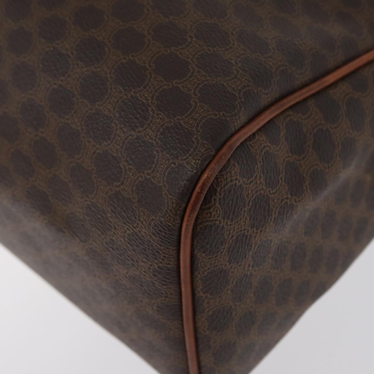 Celine Vintage Macadam Canvas And Leather Brown Canvas Handbag (Pre-Owned)