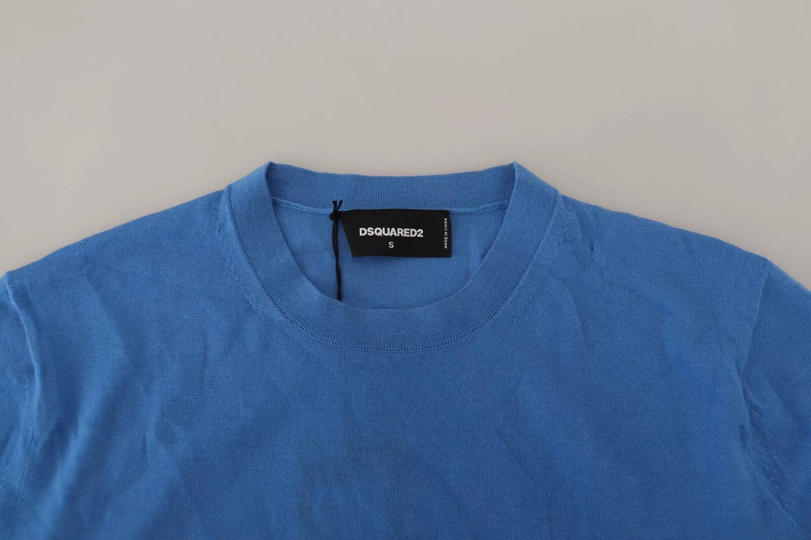 Dsquared² Blue Wool Long Sleeves Crewneck Pullover Men's Sweater (Pre-Owned)