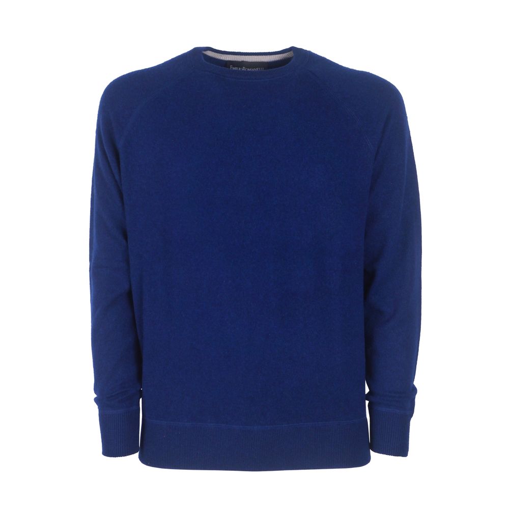 Emilio Romanelli Blue Cashmere Men Men's Sweater