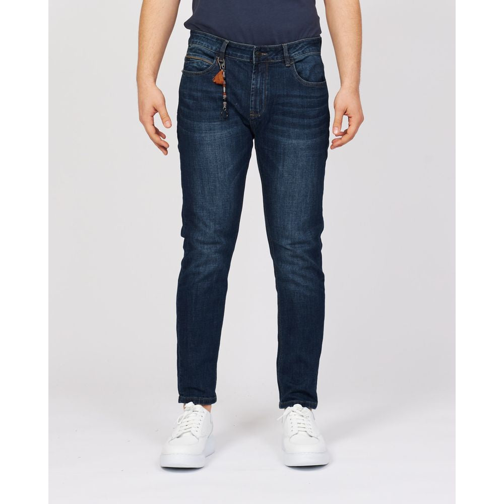 Yes Zee Sleek Blue Cotton Stretch Men's Jeans