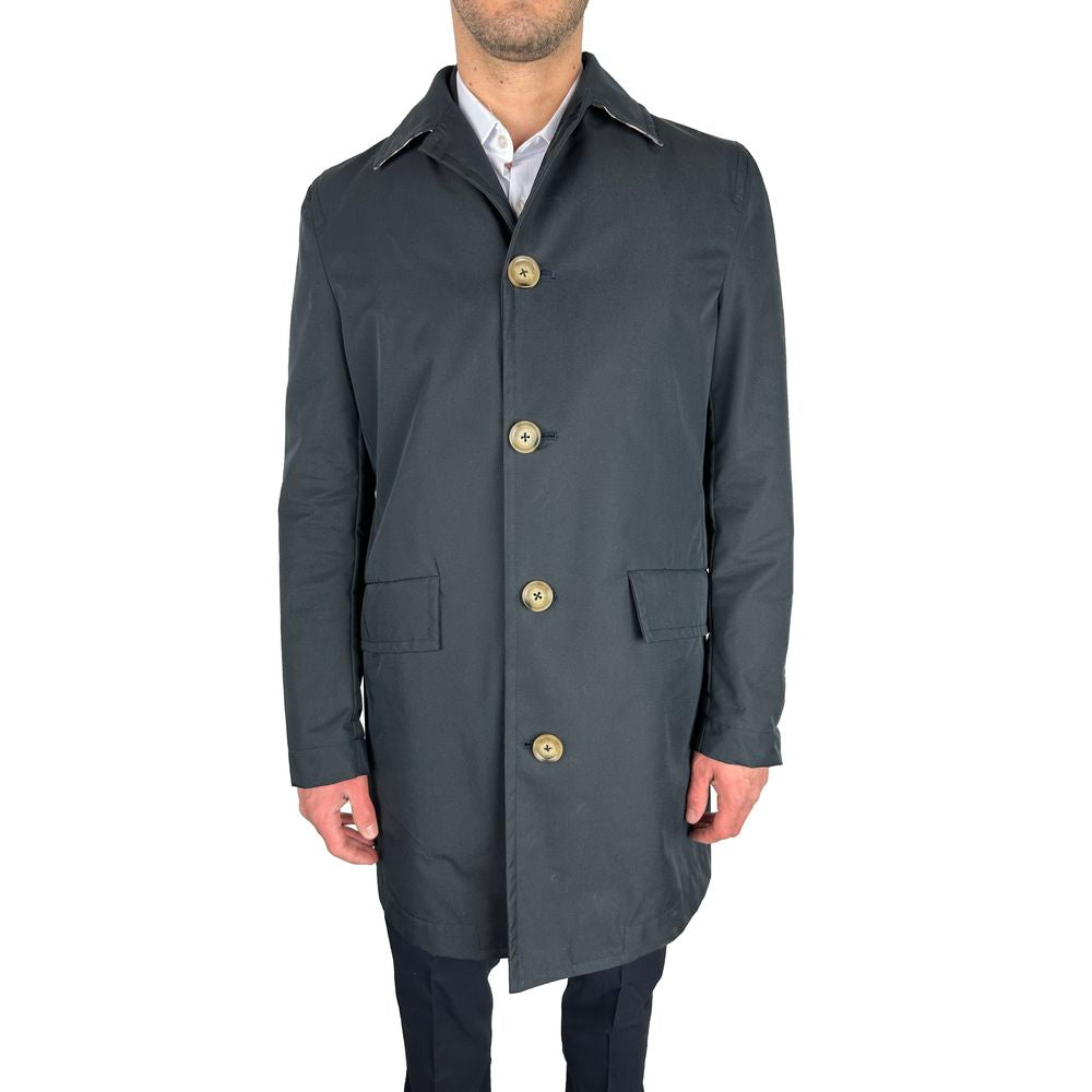 Aquascutum Blue Cotton Men Men's Jacket
