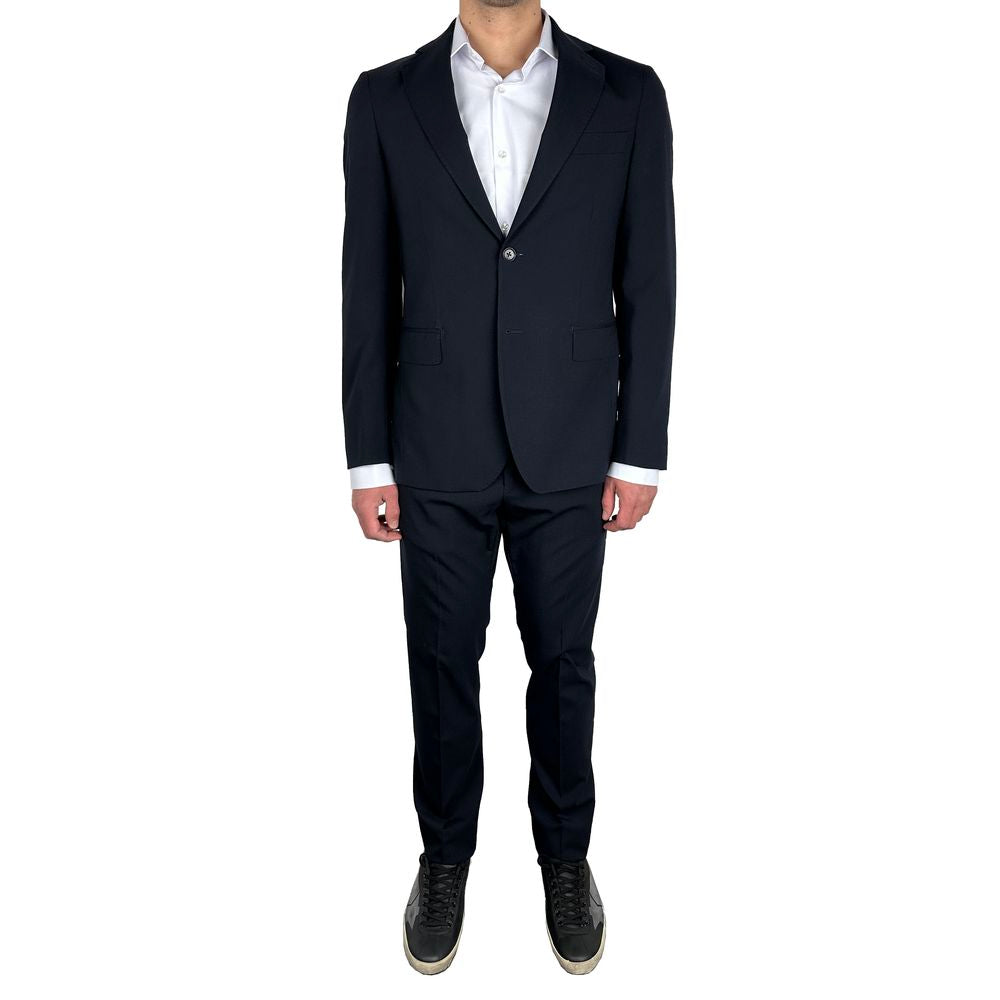 Aquascutum Blue Wool Men's Men's Suit
