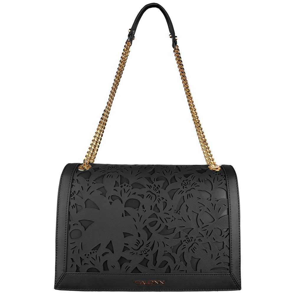 Baldinini Trend Black Calfskin Women Crossbody Women's Bag