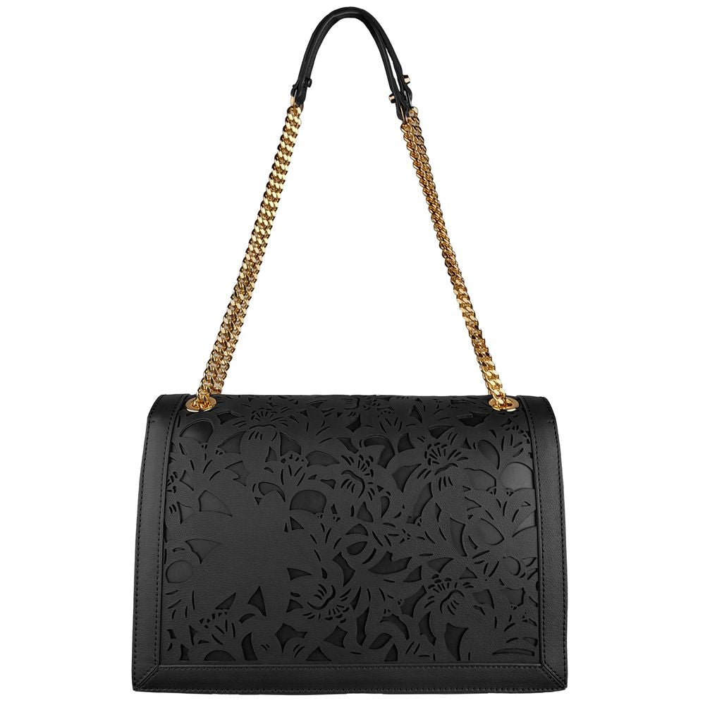 Baldinini Trend Black Calfskin Women Crossbody Women's Bag