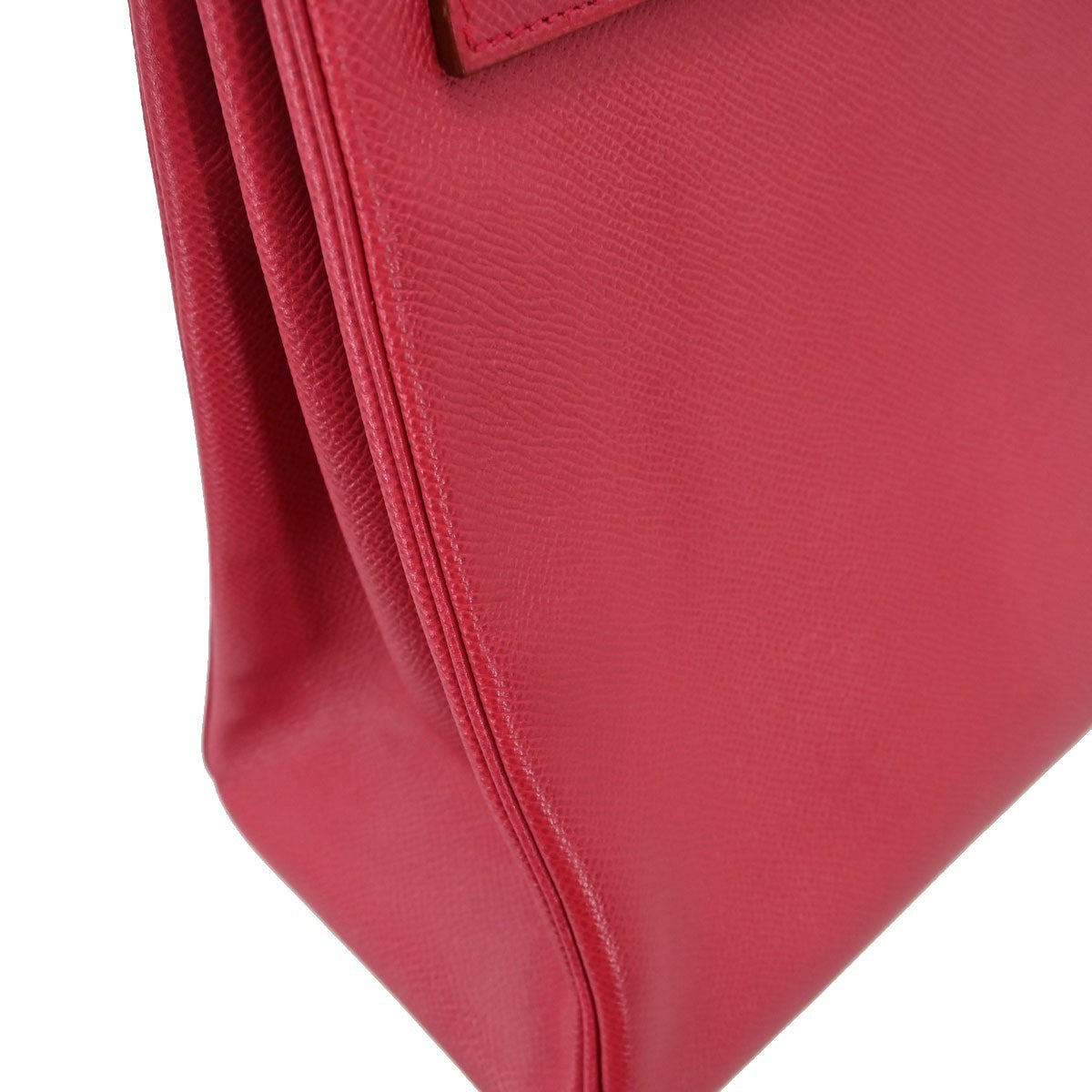 Hermes Kelly Red Courchevel With Gold Hardware Red Calfskin Handbag (Pre-Owned)