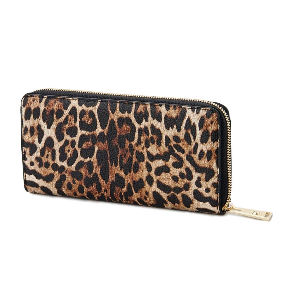 Plein Sport Sleek Designer Zipper Wallet with Gold Women's Accents