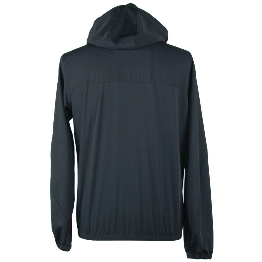 Emilio Romanelli Sleek Hooded Full Zip Jacket in Men's Black