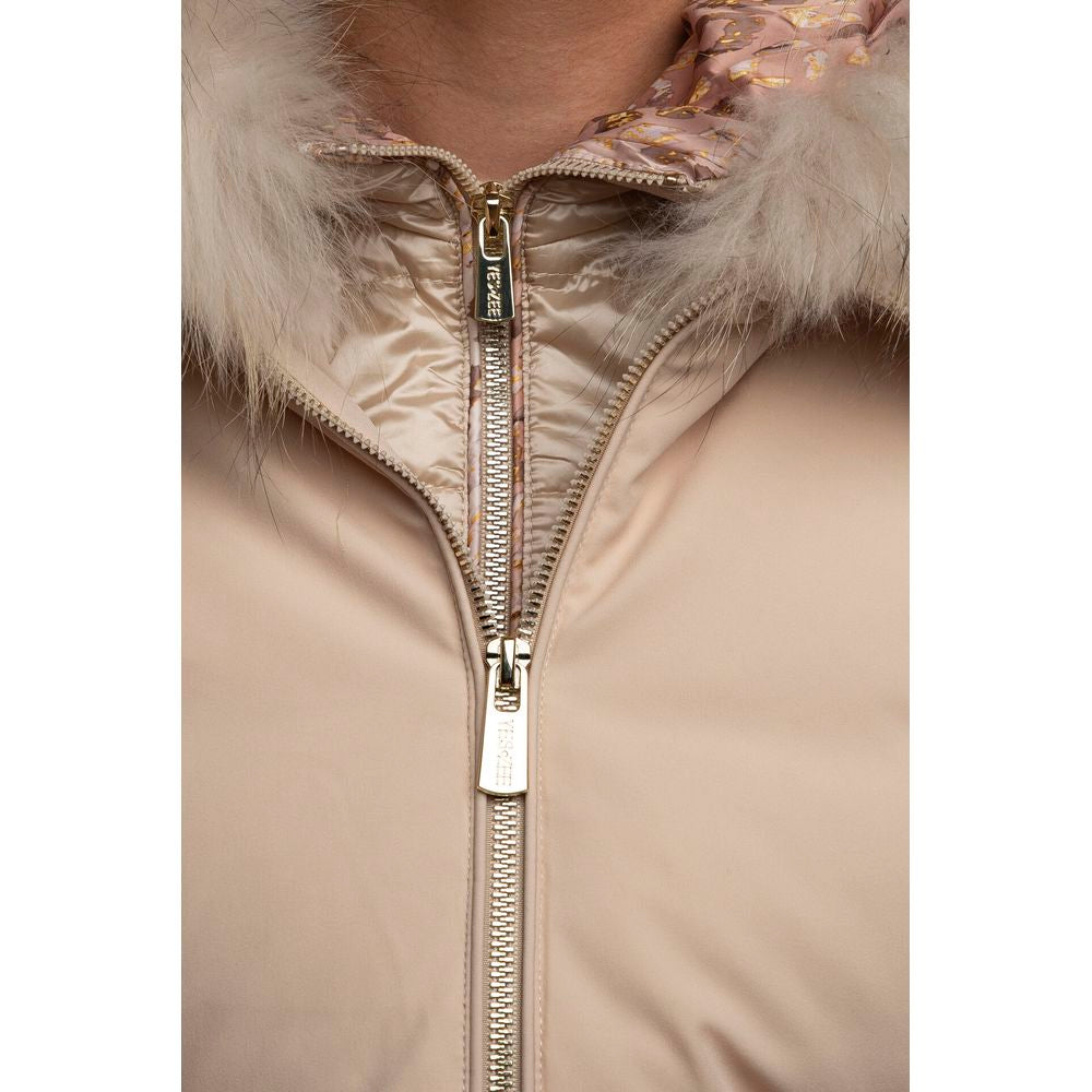 Yes Zee Beige Polyamide Women Women's Jacket