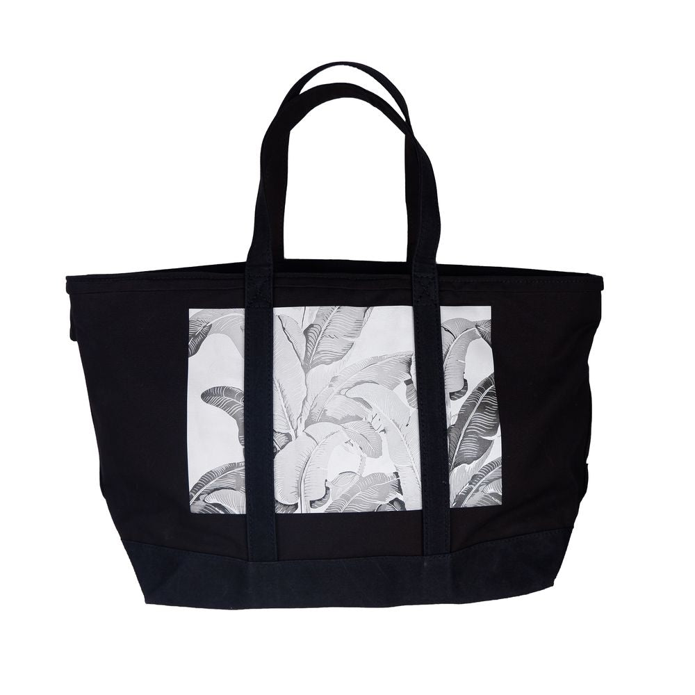 Palm Angels Chic Black Cotton Shoulder Women's Bag
