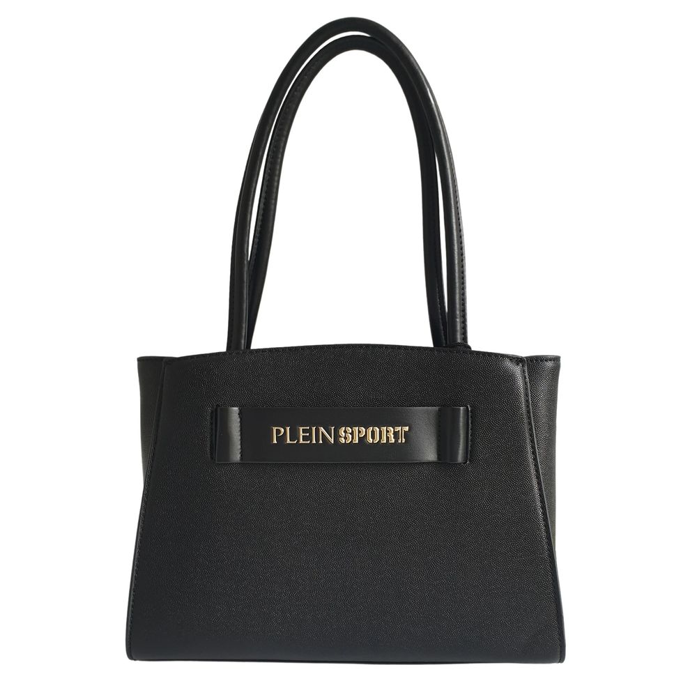 Plein Sport Sleek Black Three-Compartment Tote Women's Bag